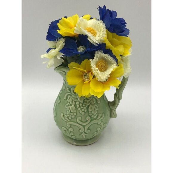 Vintage 1960’s Norleans Japan grape pattern green 6” pitcher - Picture 1 of 9